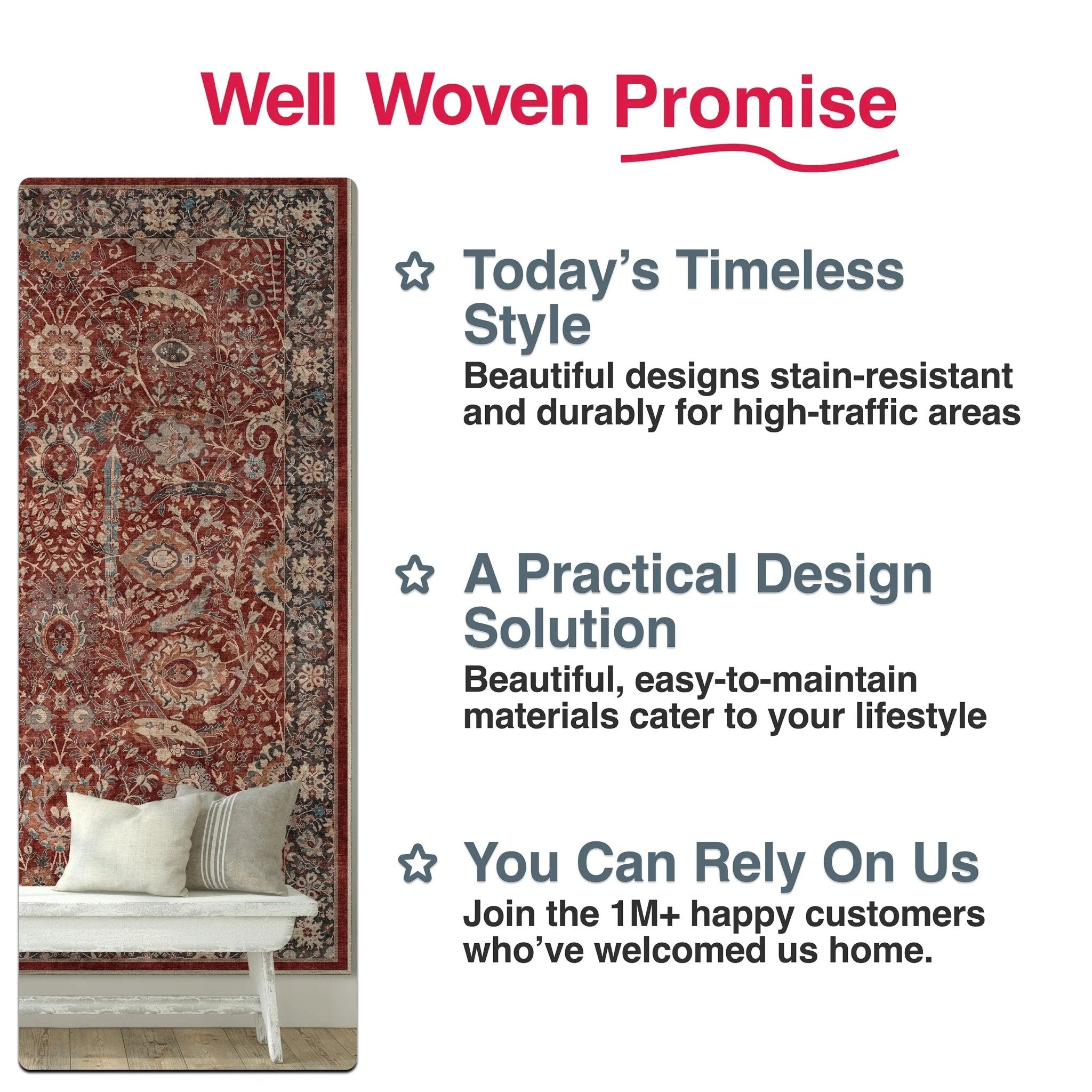 Liana Vintage Oriental Red Flat-Weave Rug Well Woven