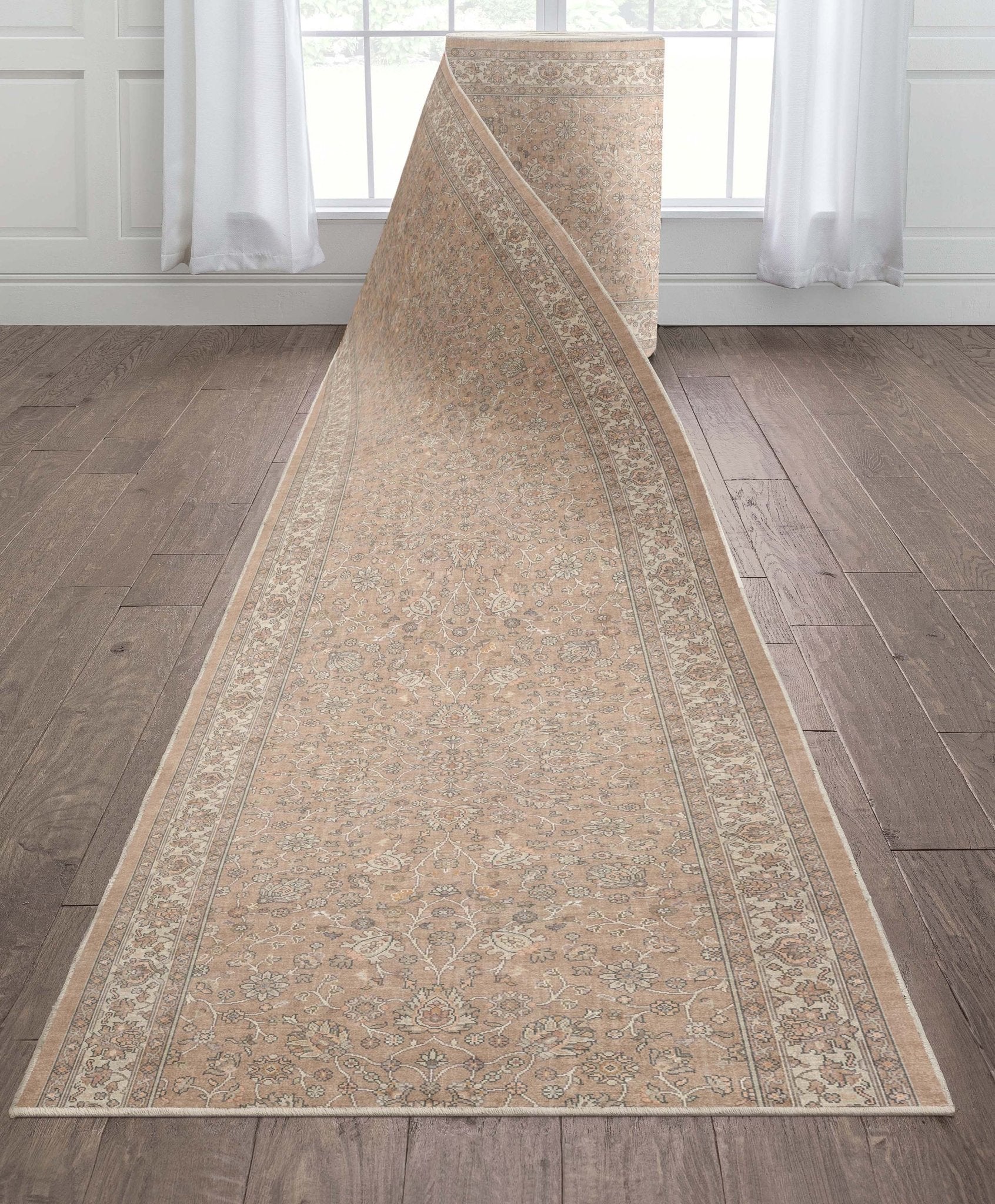 Custom Size Hallway & Stair Runner Rome Vintage Oriental Floral Beige Cream Choose Your Width x Choose Your Runner Length Well Woven