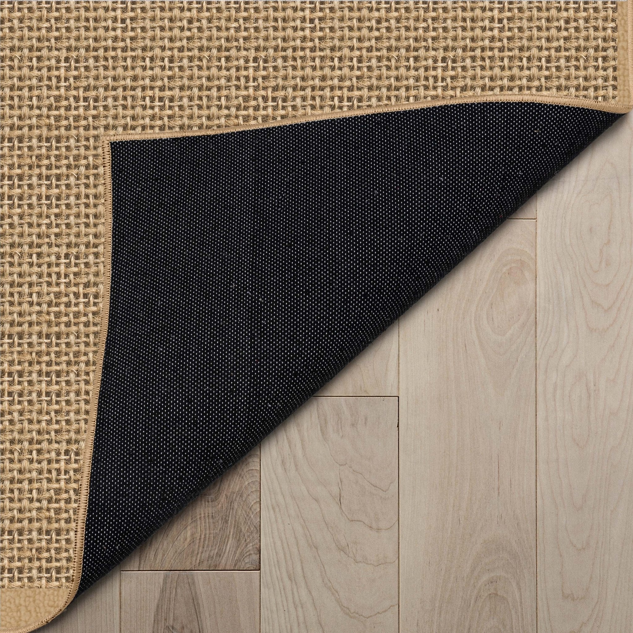 Well-Jute Shiba Farmohouse Solid Beige Flatweave 5' x 7' Rug Well Woven