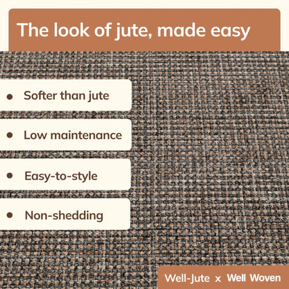 Well-Jute Airedale Farmohouse Solid & Striped Grey Flatweave 5' x 7' Rug Well Woven
