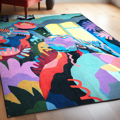Well Woven x Misha Tyutyunik Sunday Jungle Home Multi-Color Rug Well Woven