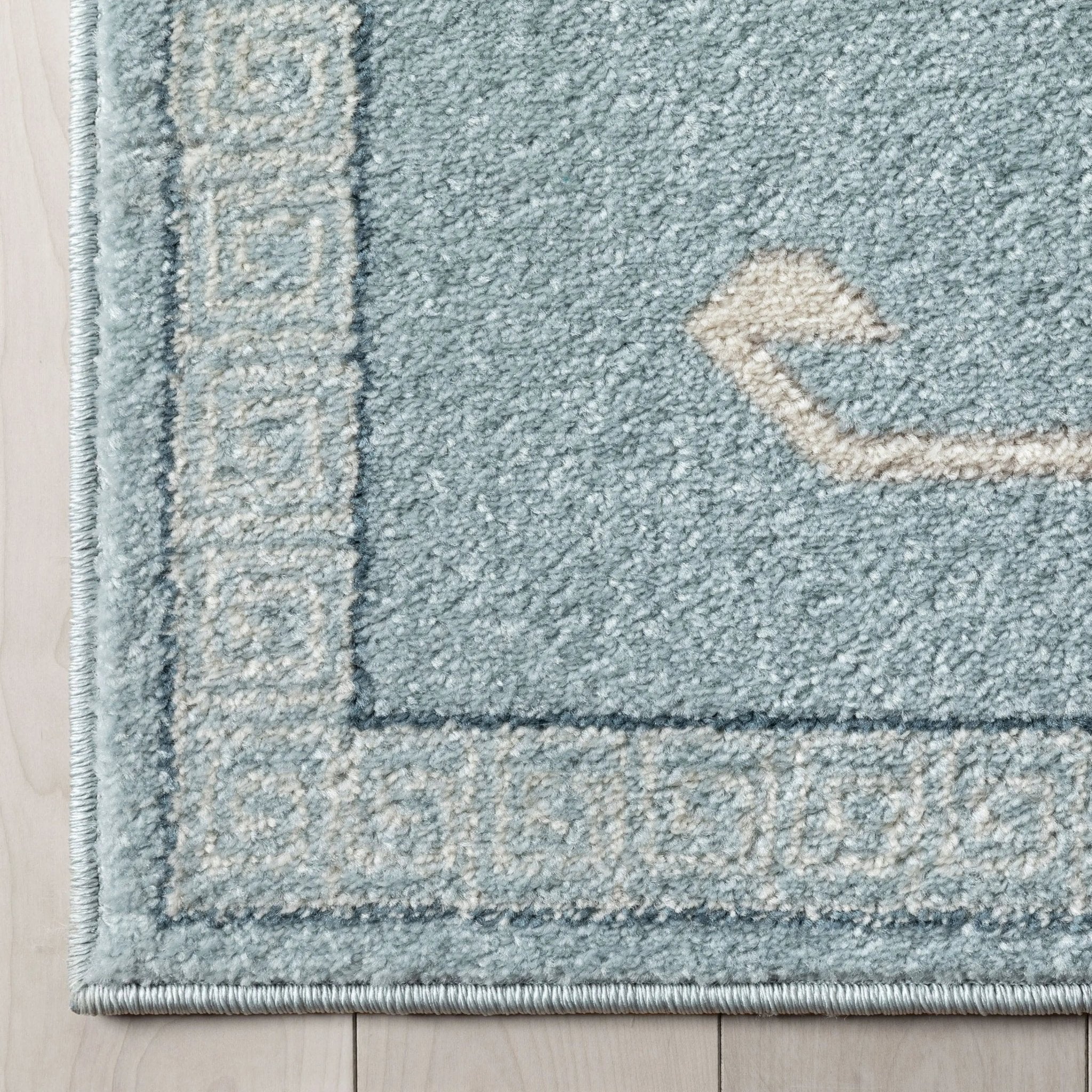 	Azra Tribal Medallion Light Blue Rug Well Woven	
