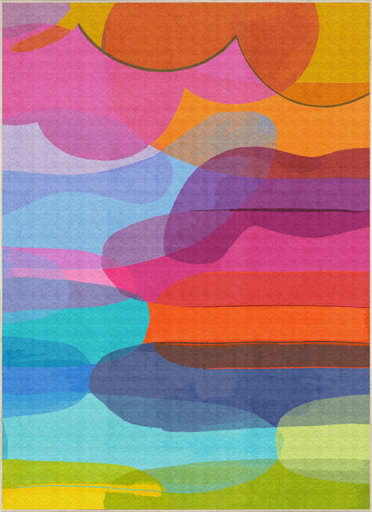 Honey I'm Home rug by Claire Desjardins, shown overhead.