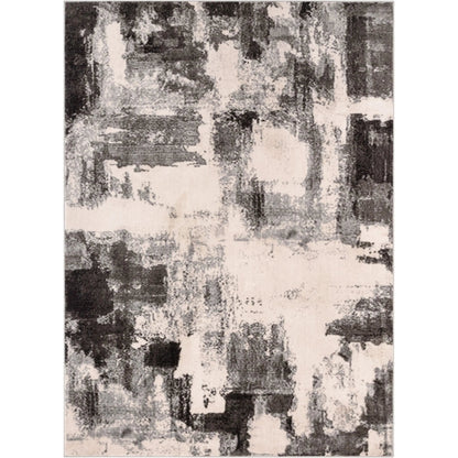 Kalia Modern Abstract Grey Black Rug Well Woven