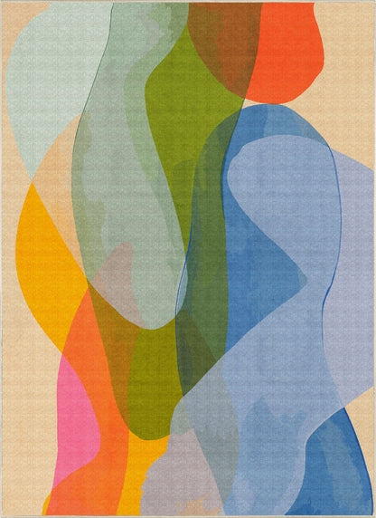 Late September rug by Claire Desjardins, shown overhead.