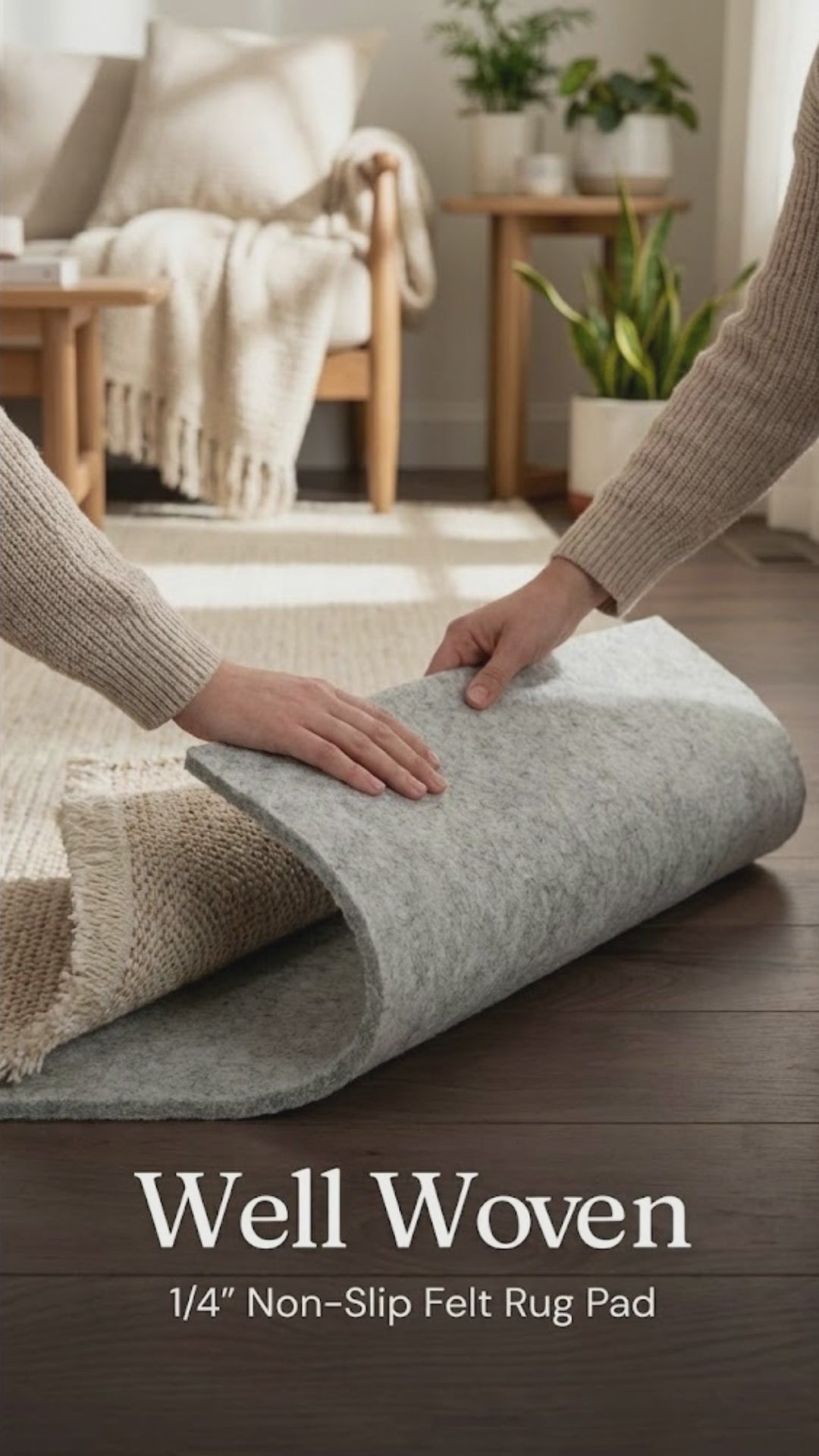 PAD-1 - Well Woven 1/4” Thick Premium Felt Non-Slip Rug Pad Product Overview
