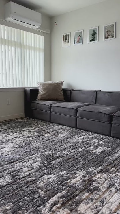 Moor Tonal Textured Modern Plush Washable Area Rug – Coda Collection
