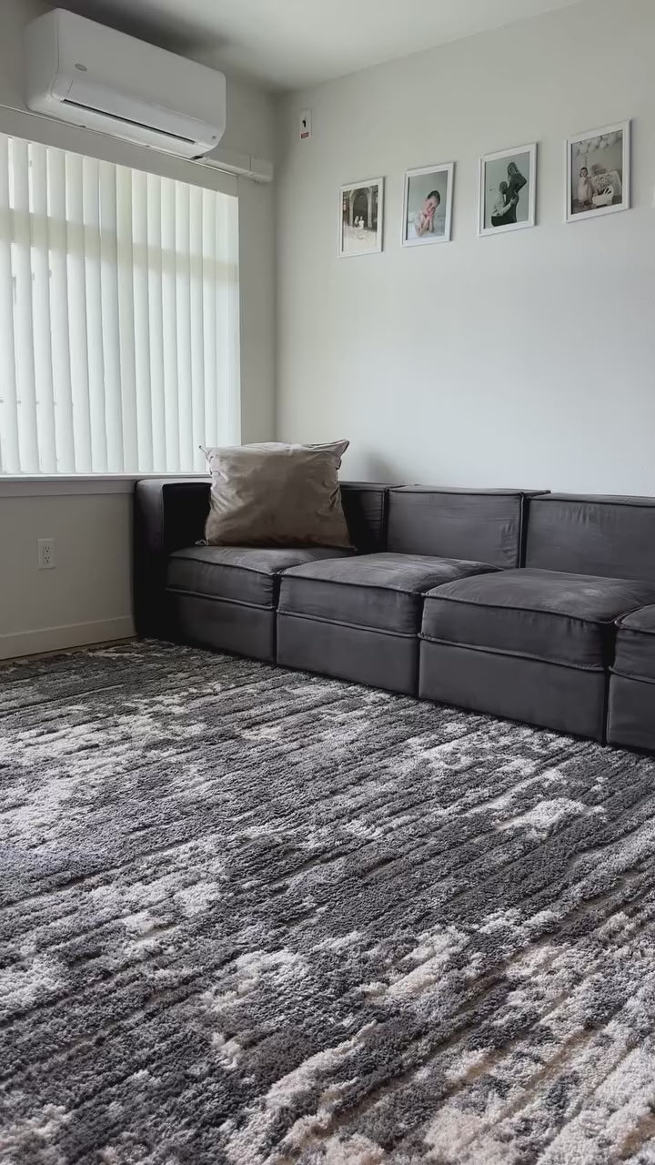 Moor Tonal Textured Modern Plush Washable Area Rug – Coda Collection