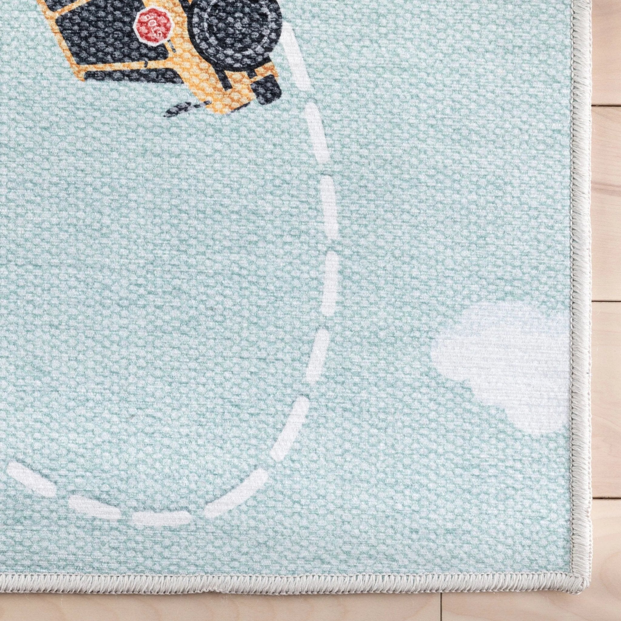 Traffic Modern Green Kids Flat-Weave Rug Well Woven