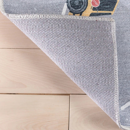 Traffic Modern Grey Kids Flat-Weave Rug Well Woven