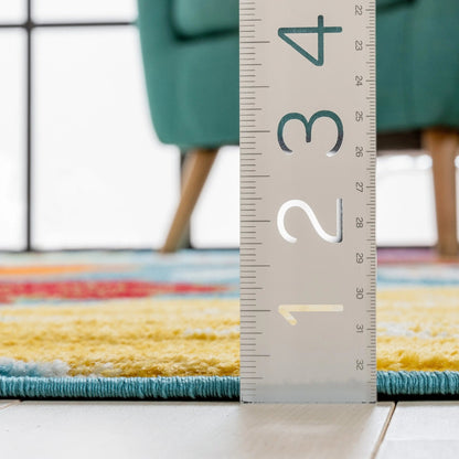 Starbright Daisy Flowers Blue Rug Well Woven