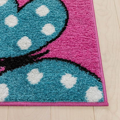 Starbright Daisy Butterflies Pink Rug Well Woven