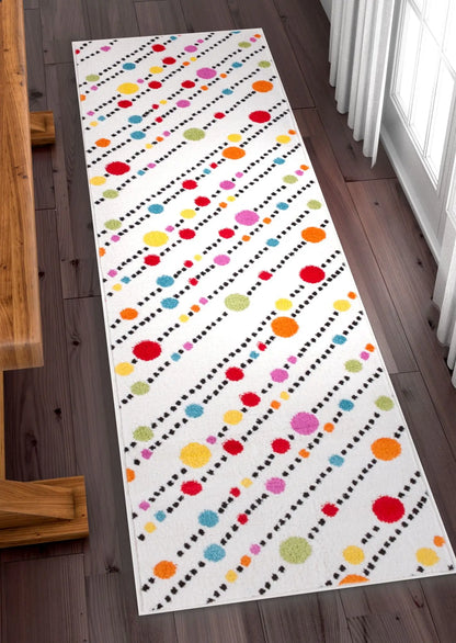 Starbright Dandy Dots And Stripes White Rug Well Woven