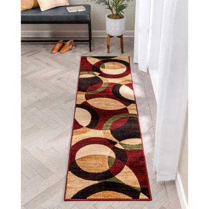 Bingo Red Modern Rug Well Woven