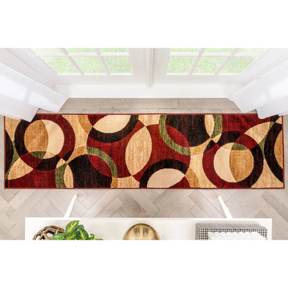 Bingo Red Modern Rug Well Woven