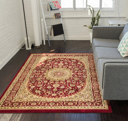 Aviva Red Traditional Rug Well Woven