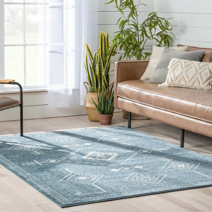 Azra Tribal Medallion Dark Blue Rug Well Woven