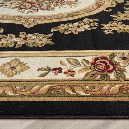Le Petit Palais Black Traditional Rug Well Woven