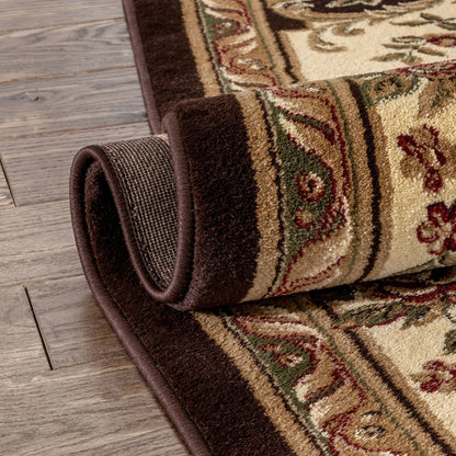 Le Petit Palais Brown Traditional Rug Well Woven