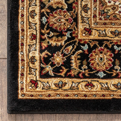 Aviva Black Traditional Rug Well Woven