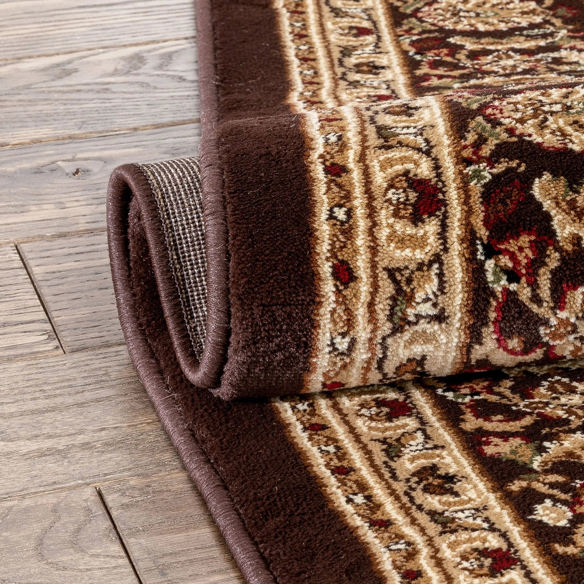 Aviva Brown Traditional Rug Well Woven