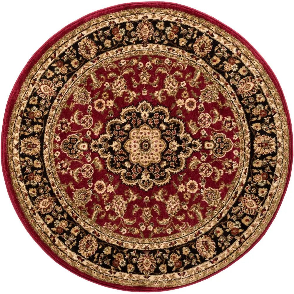 Medallion Kashan Red Traditional Rug Well Woven