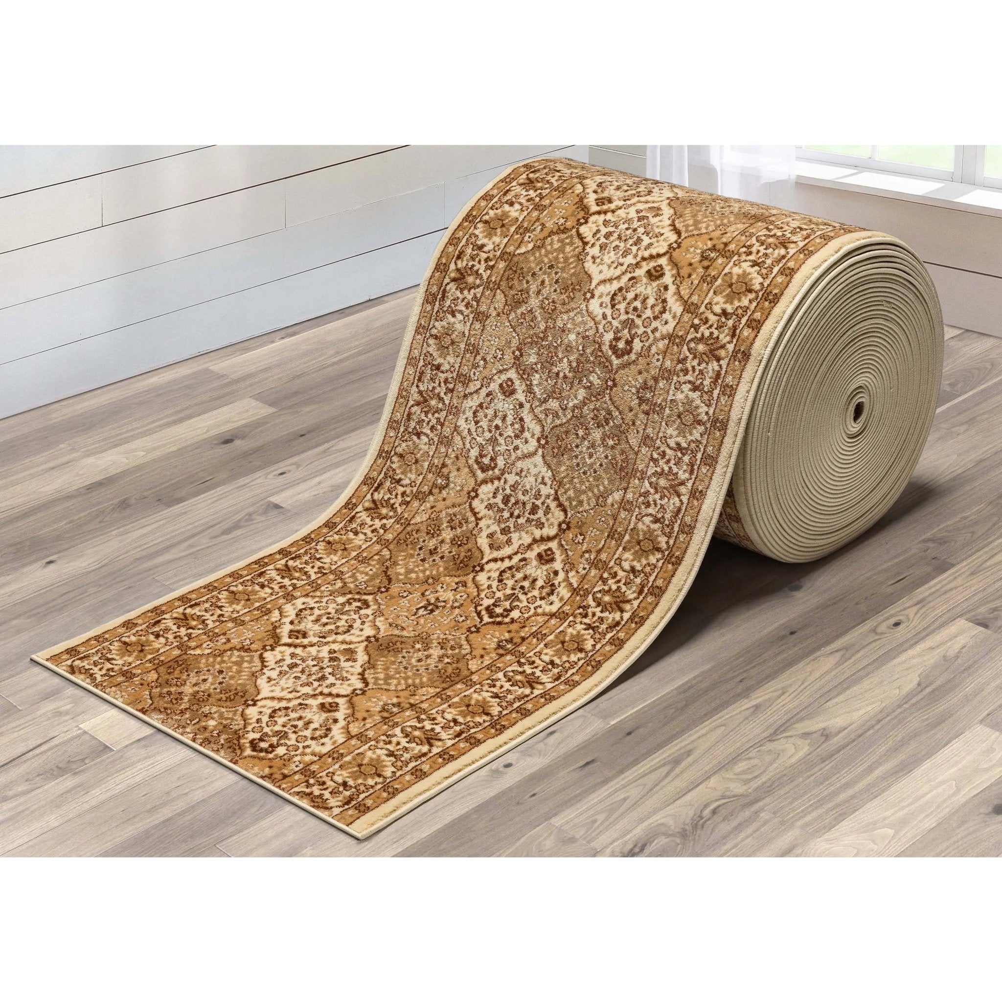 Custom Size Runner Emine Persian Trellis Transitional Ivory 27 Inch Wide x Choose Your Length Hallway Runner Rug Well Woven