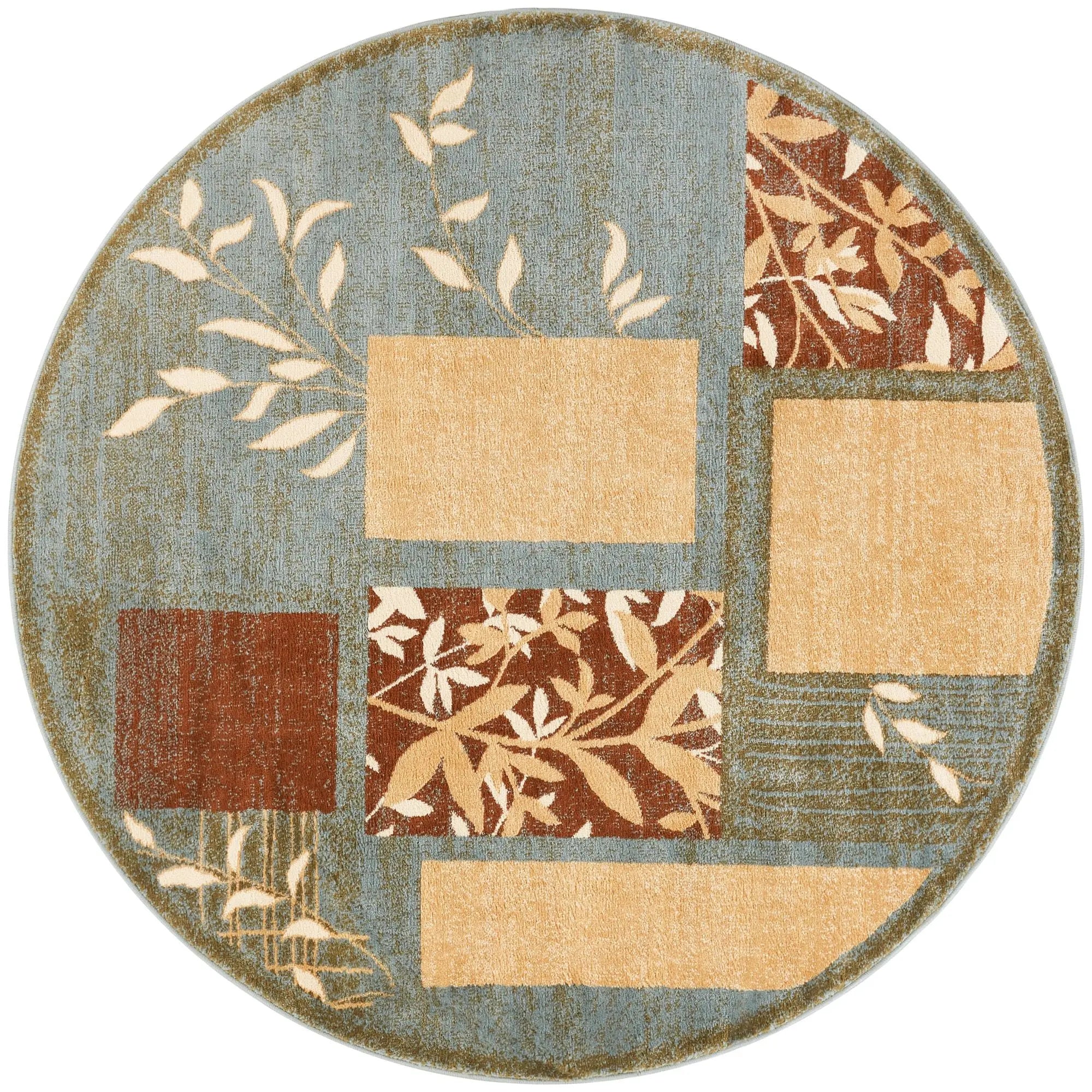 Hannover Light Blue Modern 5'3" Round Rug Well Woven