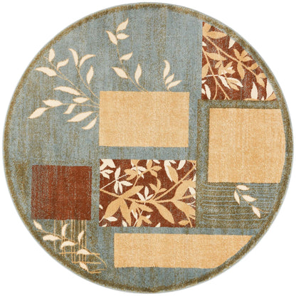 Hannover Light Blue Modern 5'3" Round Rug Well Woven