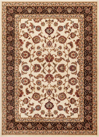 Sarouk Ivory Traditional Rug Well Woven