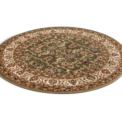 Sarouk Green Traditional Rug Well Woven