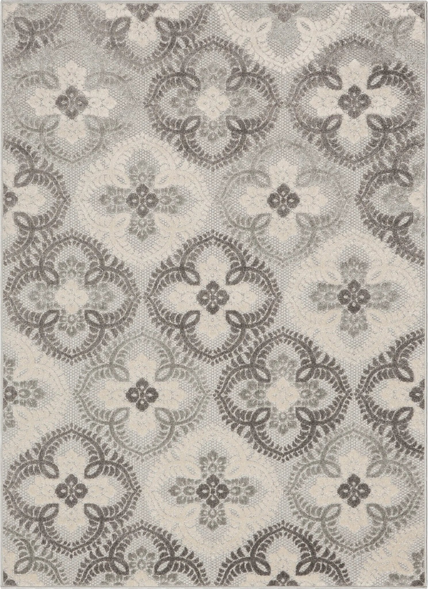 Loewy Modern Geometric Indoor/Outdoor Grey High-Low Rug Well Woven