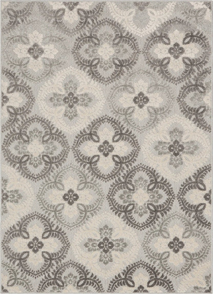 Loewy Modern Geometric Indoor/Outdoor Grey High-Low Rug Well Woven