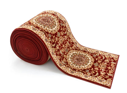 Custom Size Runner Medallion Oriental  Persian Pattern Red Choose Your Width x Choose Your Length Hallway Runner Rug Well Woven