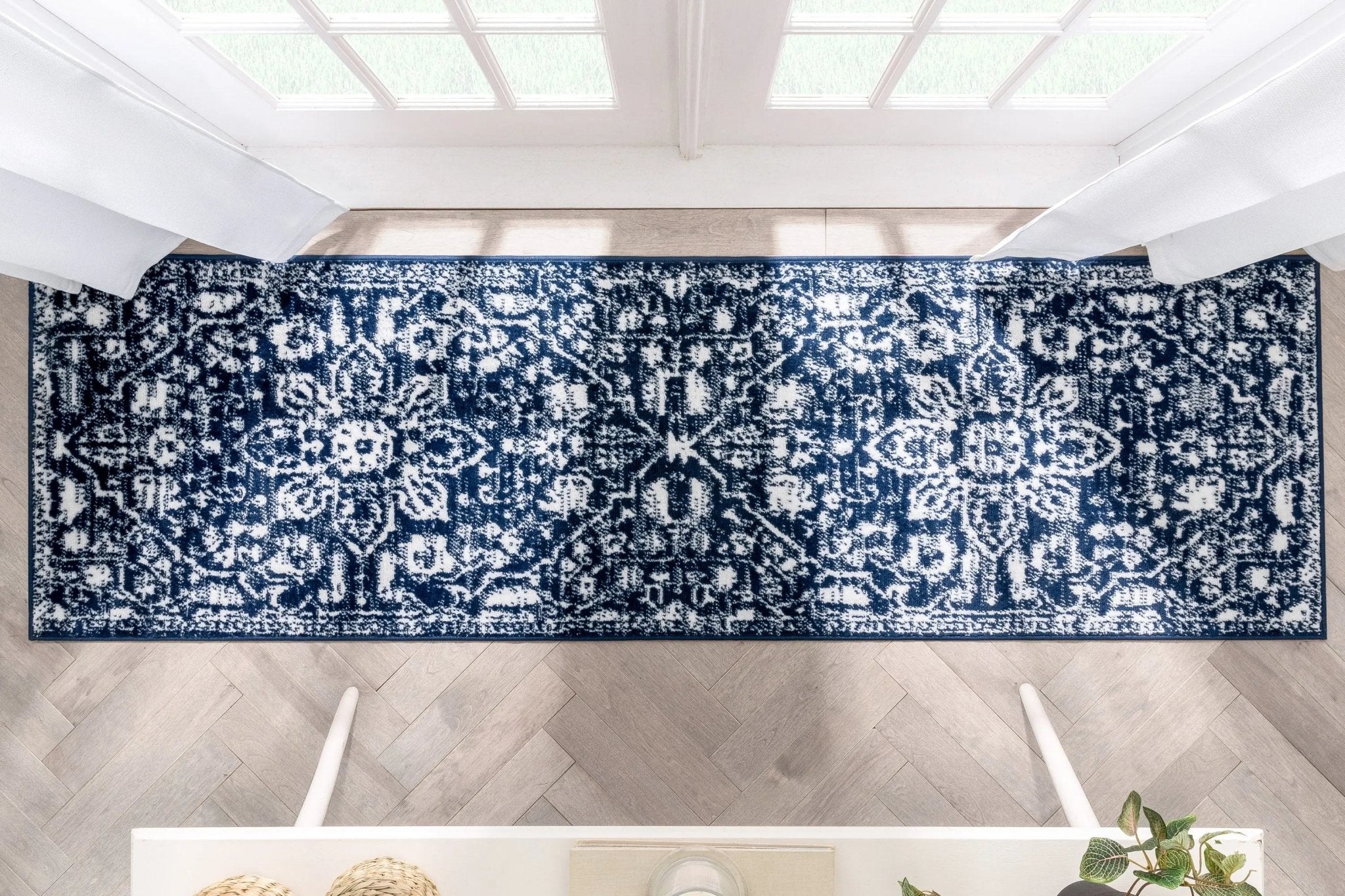 Disa Vintage Medallion Dark Blue Soft Rug By Chill Rugs Well Woven
