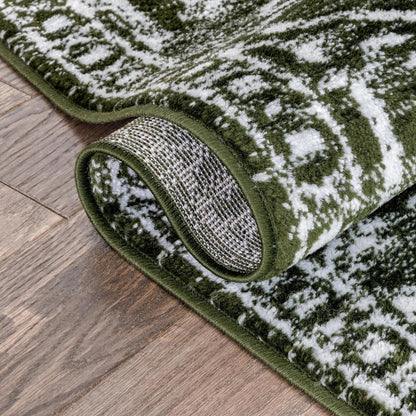 Disa Vintage Medallion Green Soft Rug By Chill Rugs Well Woven