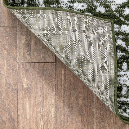 Disa Vintage Medallion Green Soft Rug By Chill Rugs Well Woven