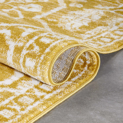 Disa Vintage Medallion Gold Soft Rug By Chill Rugs Well Woven