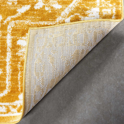 Disa Vintage Medallion Gold Soft Rug By Chill Rugs Well Woven