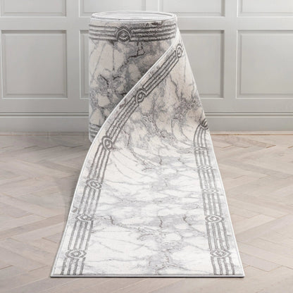 Custom Size Runner Huntington Retro Mosaic Marble Pattern Black Choose Your Width x Choose Your Length Hallway Runner Rug Well Woven