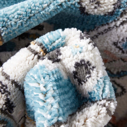 Jane Vintage Bohemian Aztec Tribal Blue Rug Well Woven