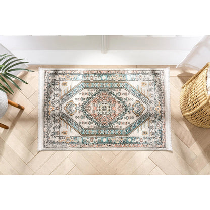 Jane Vintage Bohemian Aztec Tribal Blue Rug Well Woven