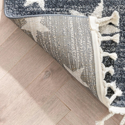 Stars Modern Geometric Grey Kids Rug Well Woven