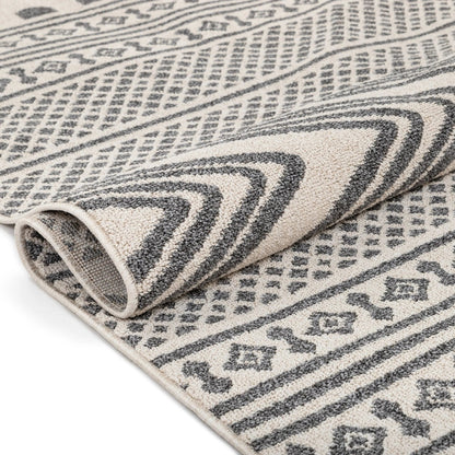 Cruce Tribal Moroccan Geometric Grey Kilim-Style Rug Well Woven