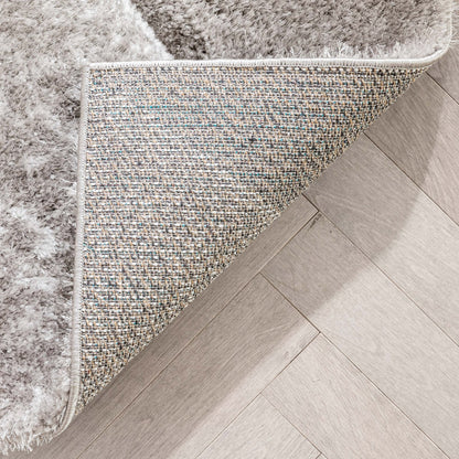 Mori Modern Abstract Geometric 3D Textured Shag Grey Blue Rug Well Woven