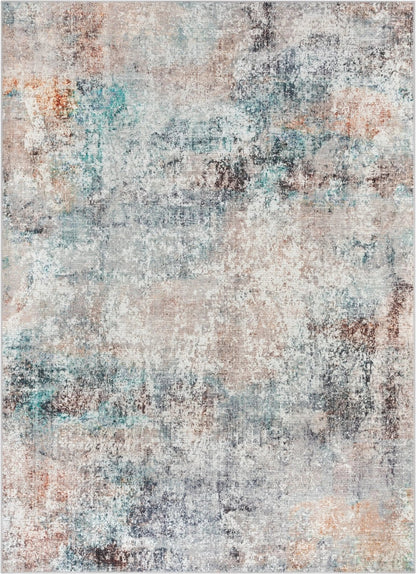 Amesti Machine Washable Light Blue Flat-Weave 5'3" x 7'3" Rug Well Woven