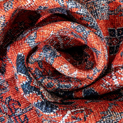 Daliah Machine Washable Vintage Persian Oriental Red Flat-Weave Rug Well Woven