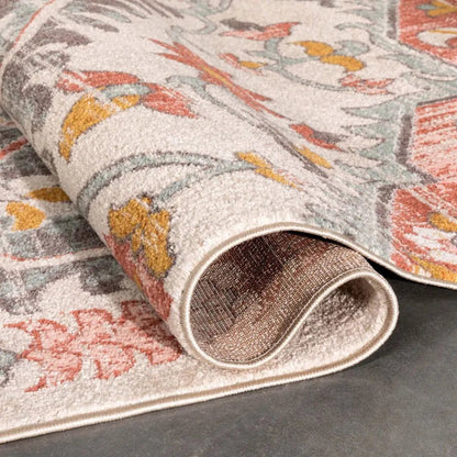 Gwendolyn Blush Bohemian Oriental Medallion Rug Well Woven