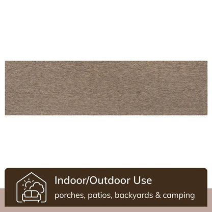 Leif Nordic Geometric Indoor Outdoor Taupe Flatweave 5'3" x 7'3" Rug Well Woven
