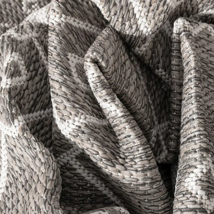 Nord Moroccan Tribal Indoor Outdoor Light Grey Flatweave Rug Well Woven